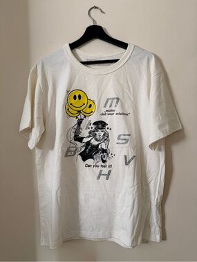 MISBHV Club Wear Solutions “Can You Feel It!” Graphic T-Shirt White Size M